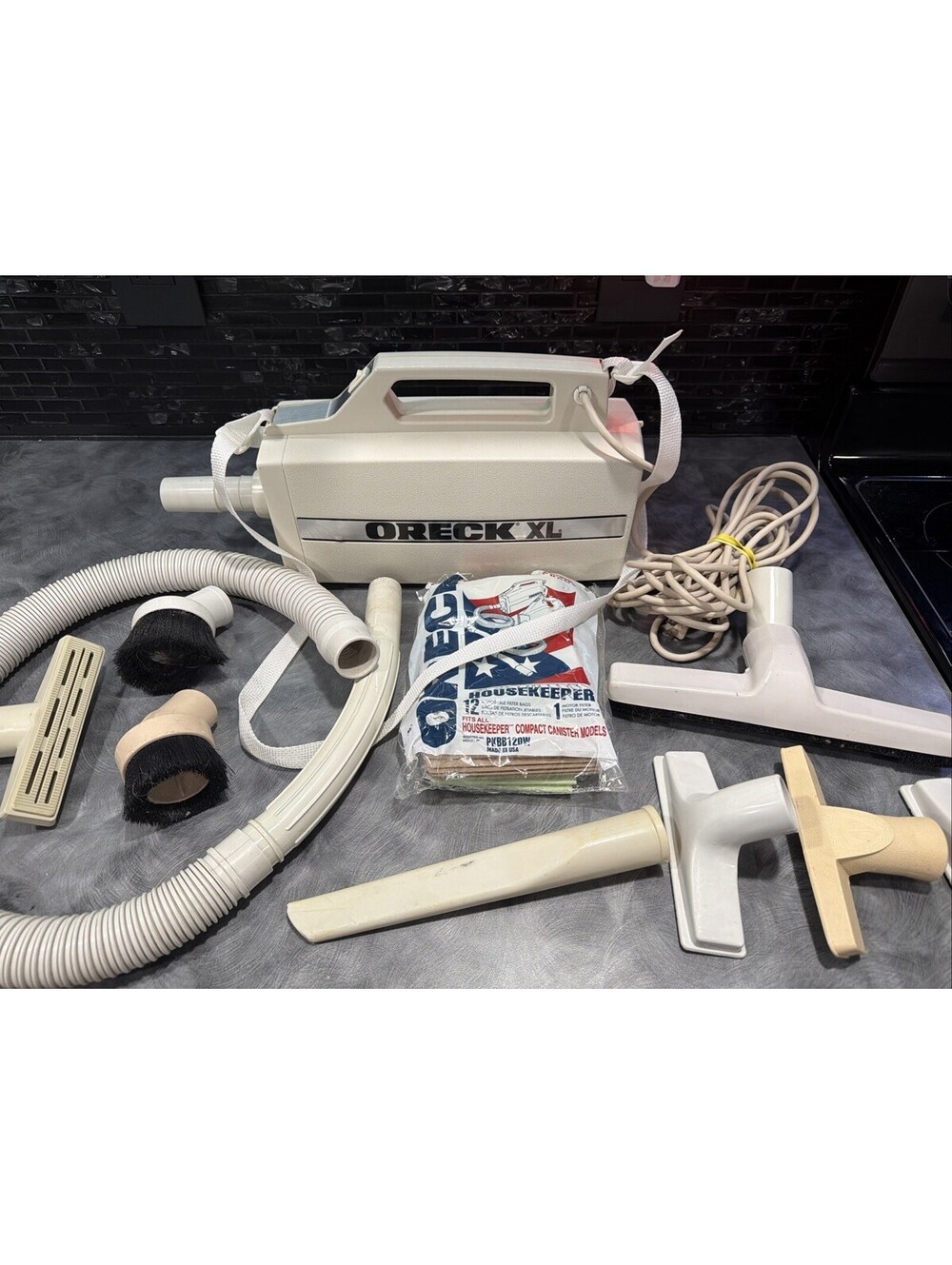 Oreck XL Compact Canister Vacuum Cleaner With Several Attachments Extras & Hose